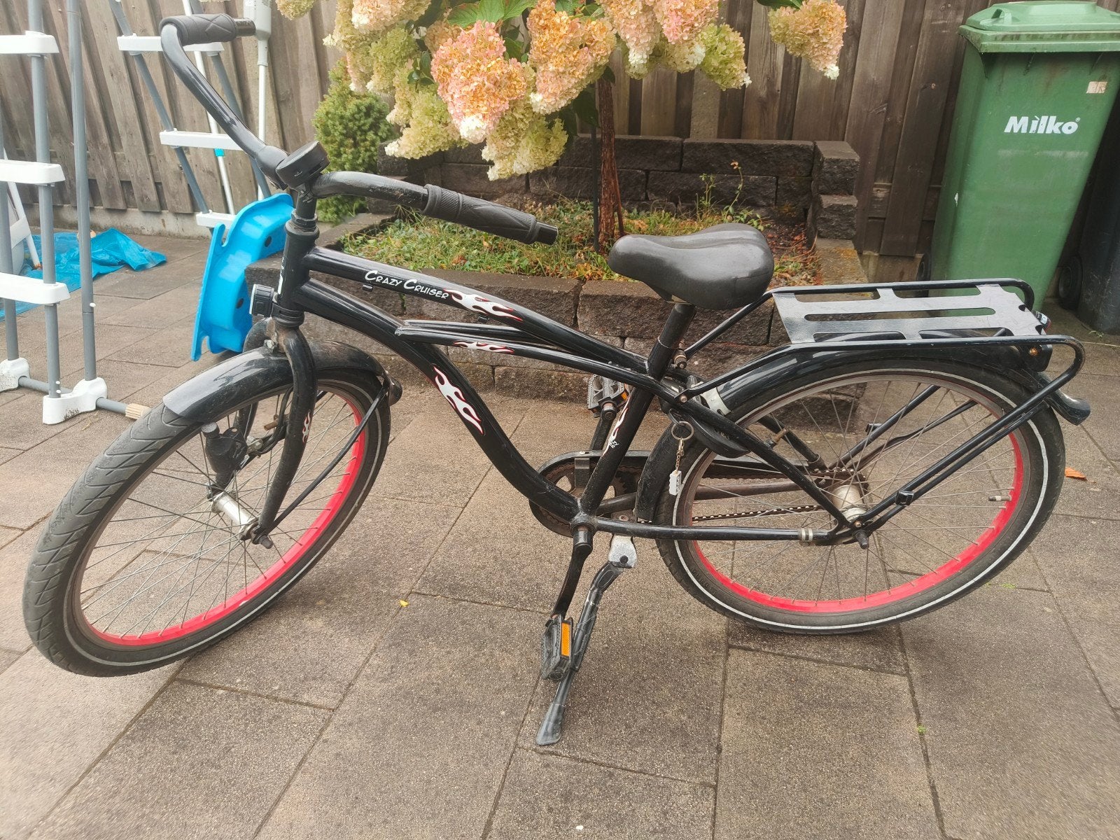Zwarte kinderfiets /24 inch bandmaat, Ophalen, Gebruikt, Terugtraprem, Overige merken