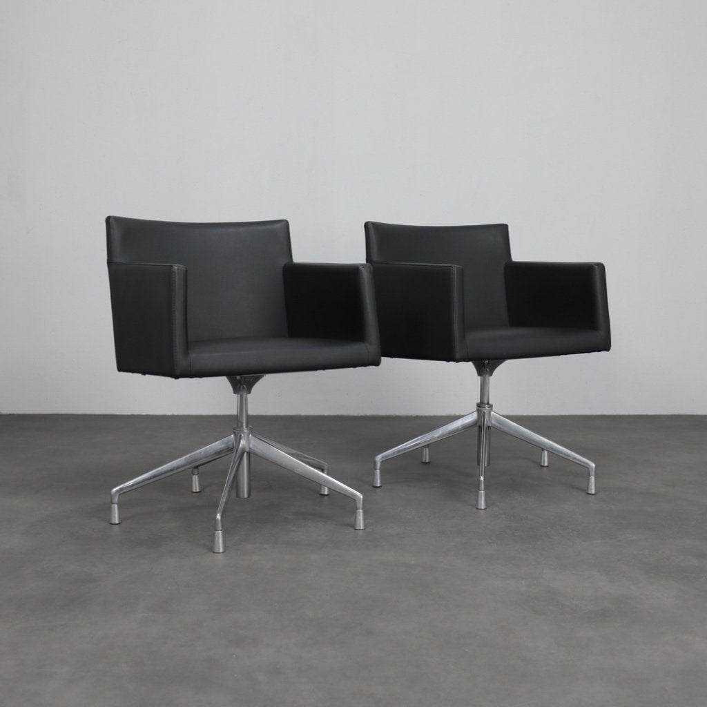 "Masai" Design Draaifauteuils leer Arper Italië, 2000s, Huis en Inrichting, Ophalen, Gebruikt, 75 tot 100 cm, Leer