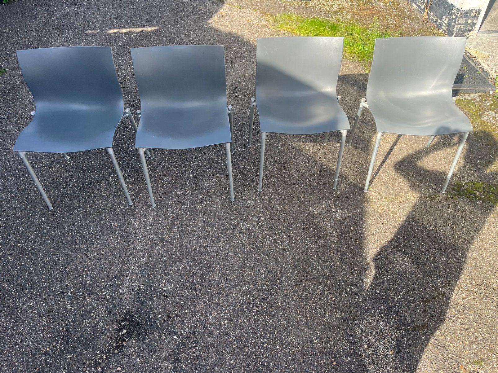 Design stoelen Driade Aleph CAM EL OEN 4 stuks by Starck, Ophalen, Zo goed als nieuw, Grijs, Vier