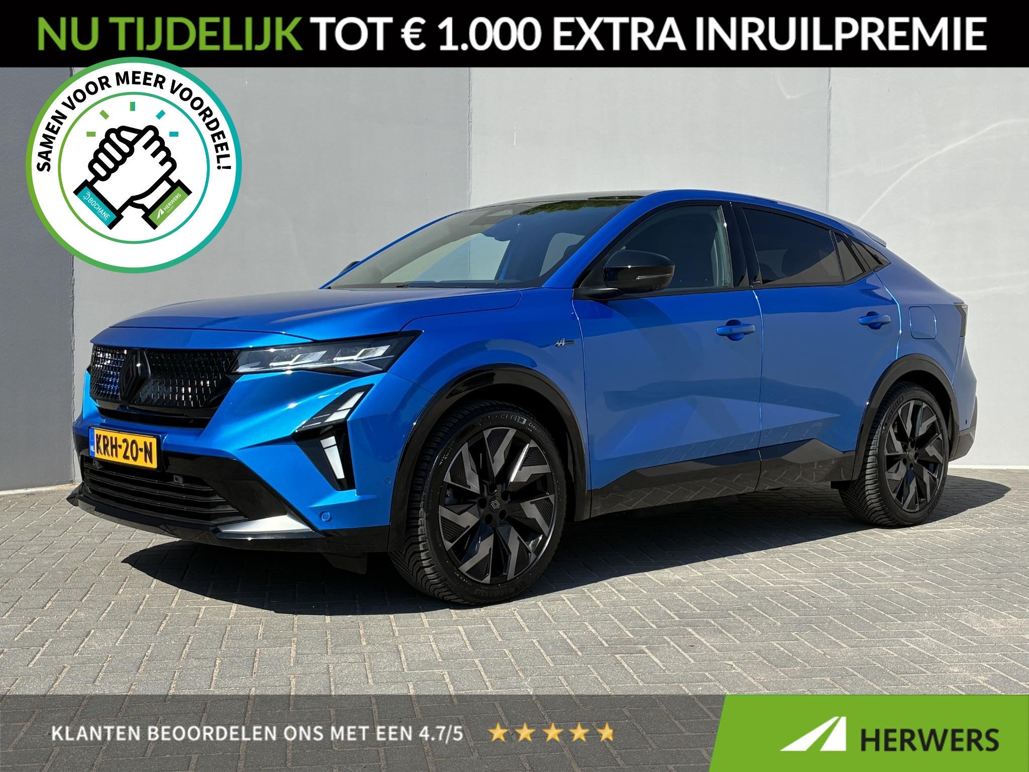 Renault Rafale E-Tech 4x4 plug-in hybrid 300 esprit Alpine /, Auto's, Automaat, Gebruikt, 1199 cc, Blauw