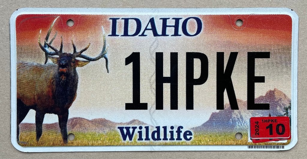 Nummerplaat kentekenplaat Idaho ELK USA special, Verzamelen, Ophalen of Verzenden, Gebruikt