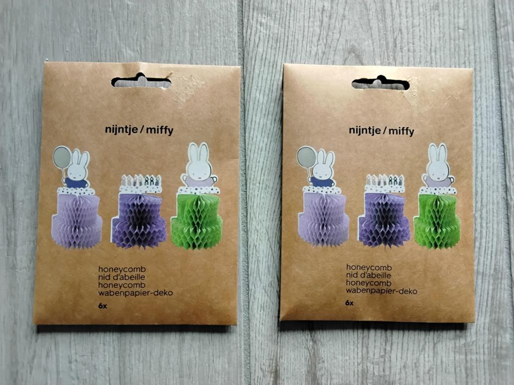Nijntje/Miffy honeycomb decoratie 6 stuks, Ophalen of Verzenden, Nieuw