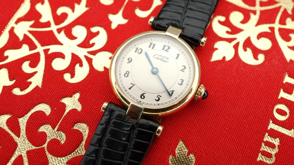 Must de Cartier Vendome dames, Sieraden, Tassen en Uiterlijk, Horloges | Dames, Overige merken, Leer, Ophalen of Verzenden, Zo goed als nieuw