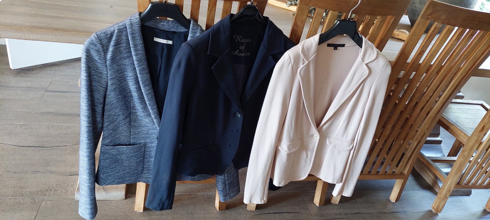 3 merk blazers in maat 38 donkerblauw en poederroze, Maat 38/40 (M), Blauw, Ophalen of Verzenden, Zo goed als nieuw