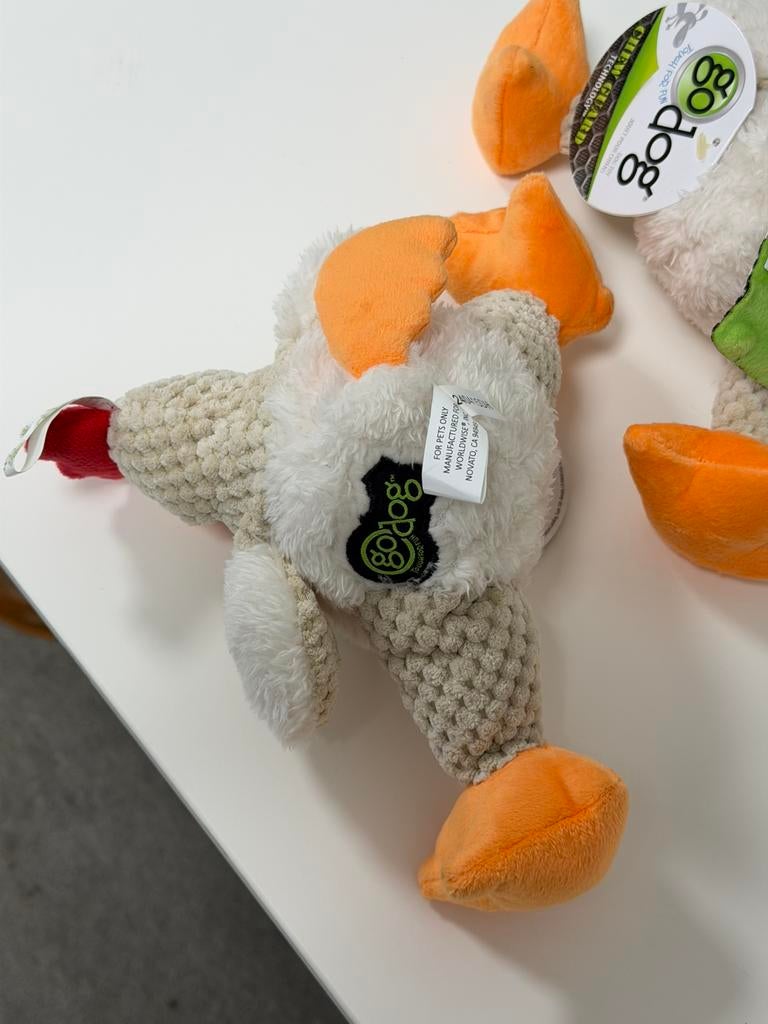 goDog Checkers Fat Rooster Pluche hond Hondenspeelgoed Kip, Nieuw, H, H, Hh