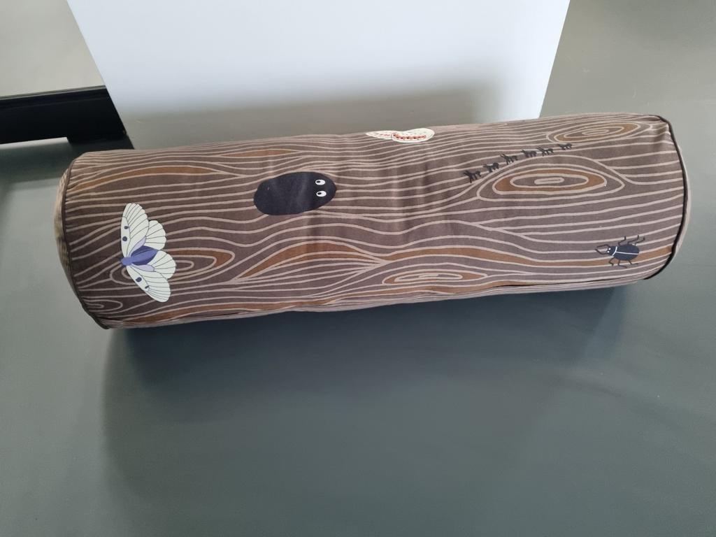 Rond kussen Ikea boomstam, Huis en Inrichting, Woonaccessoires | Kussens, Ophalen of Verzenden, Gebruikt, Bruin, Rond