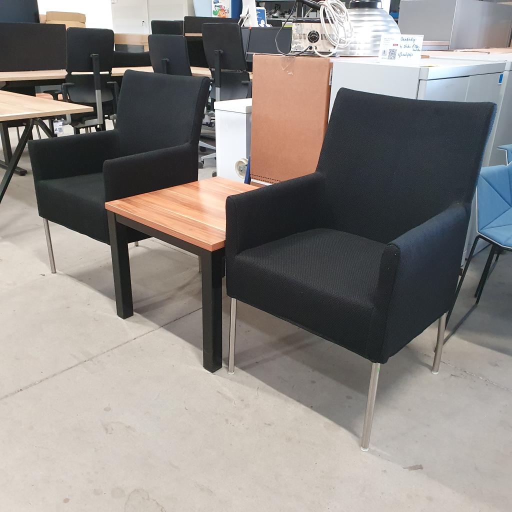 Amide luxe fauteuil vergaderstoel - nieuwe stof zwart - 60, Niet ingevuld, Gebruikt, Niet ingevuld, Niet ingevuld