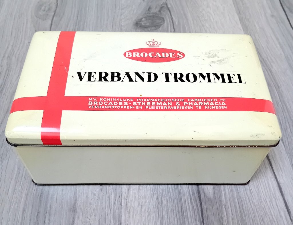 vintage Brocades verbandtrommel uit de jaren 50-70, Verzamelen, Blikken, Verzenden, Overige