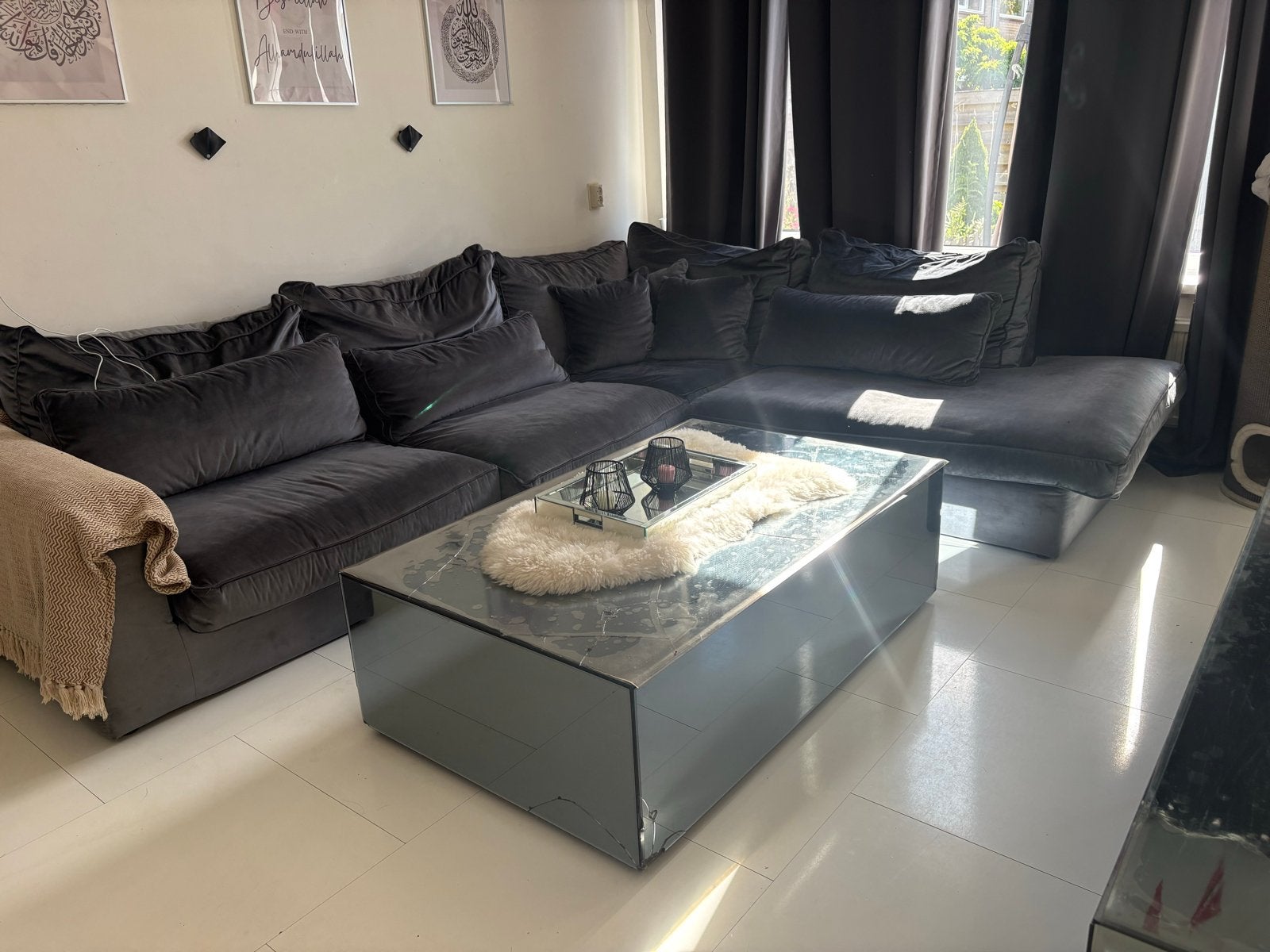 Complete woonkamerset: bank, eettafel, salontafel, tv-kast, Huis en Inrichting, Complete inboedels, Ophalen