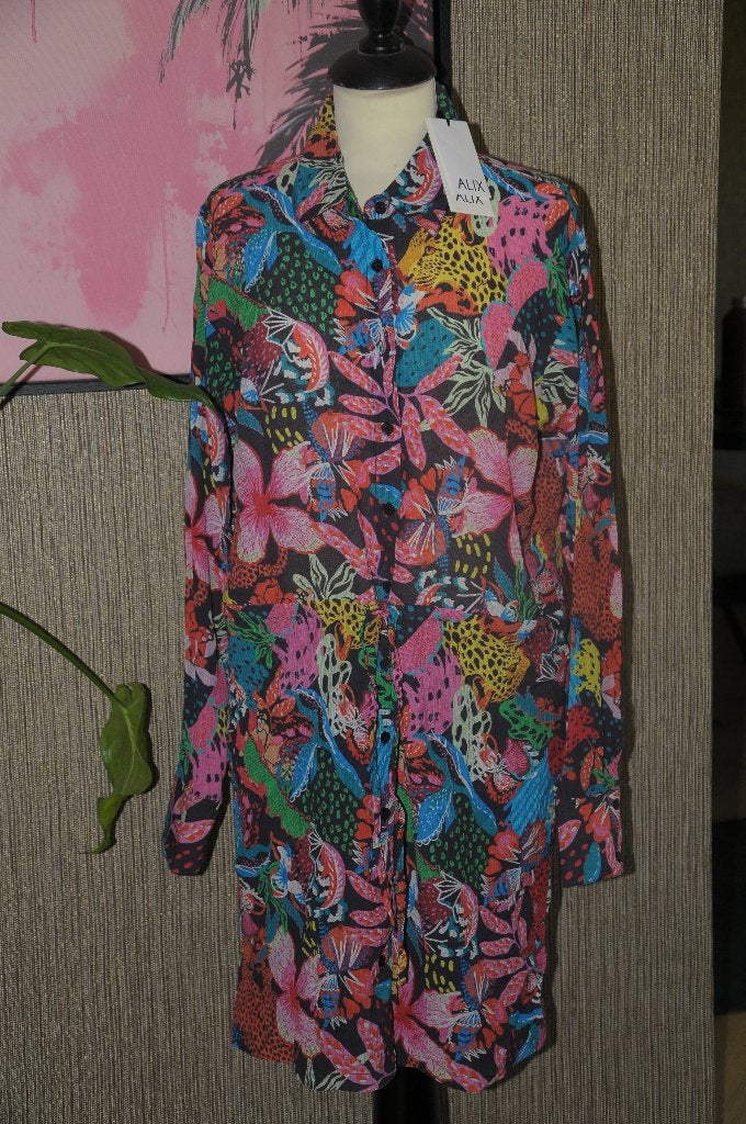 NIEUW! Superleuke gekleurde jurk van Alix The Label, maat M!, Kleding | Dames, Maat 38/40 (M), Alix the label, Meerkleurig, Nieuw