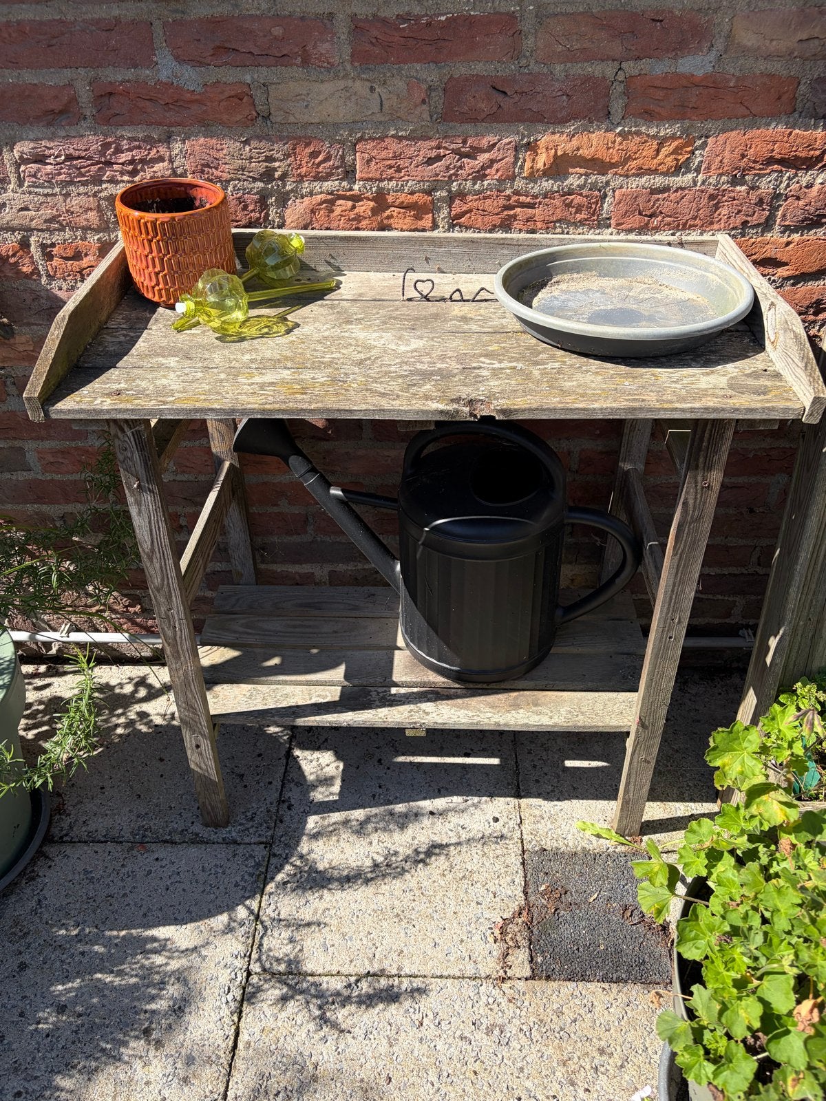 Houten oppottafel / werkbank voor tuin, Ophalen, Gebruikt