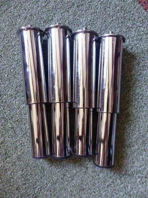 4 poten chroom poot voor meubels, Tafelpoot, Minder dan 50 cm, Gebruikt, Rond