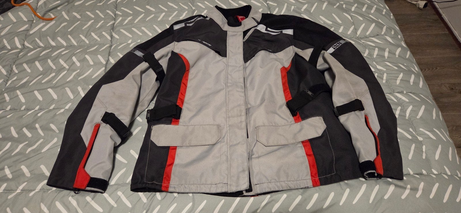 I.S.S. Motorjas Textiel DXL - Grijs/Zwart/Rood, Ophalen of Verzenden, Tweedehands, Dames, Jas | textiel