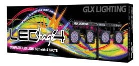 GLX Lighting LED Stage 4 Lichtset met 4 Spots, Muziek en Instrumenten, Ophalen of Verzenden, Gebruikt, Licht, Geluidgestuurd