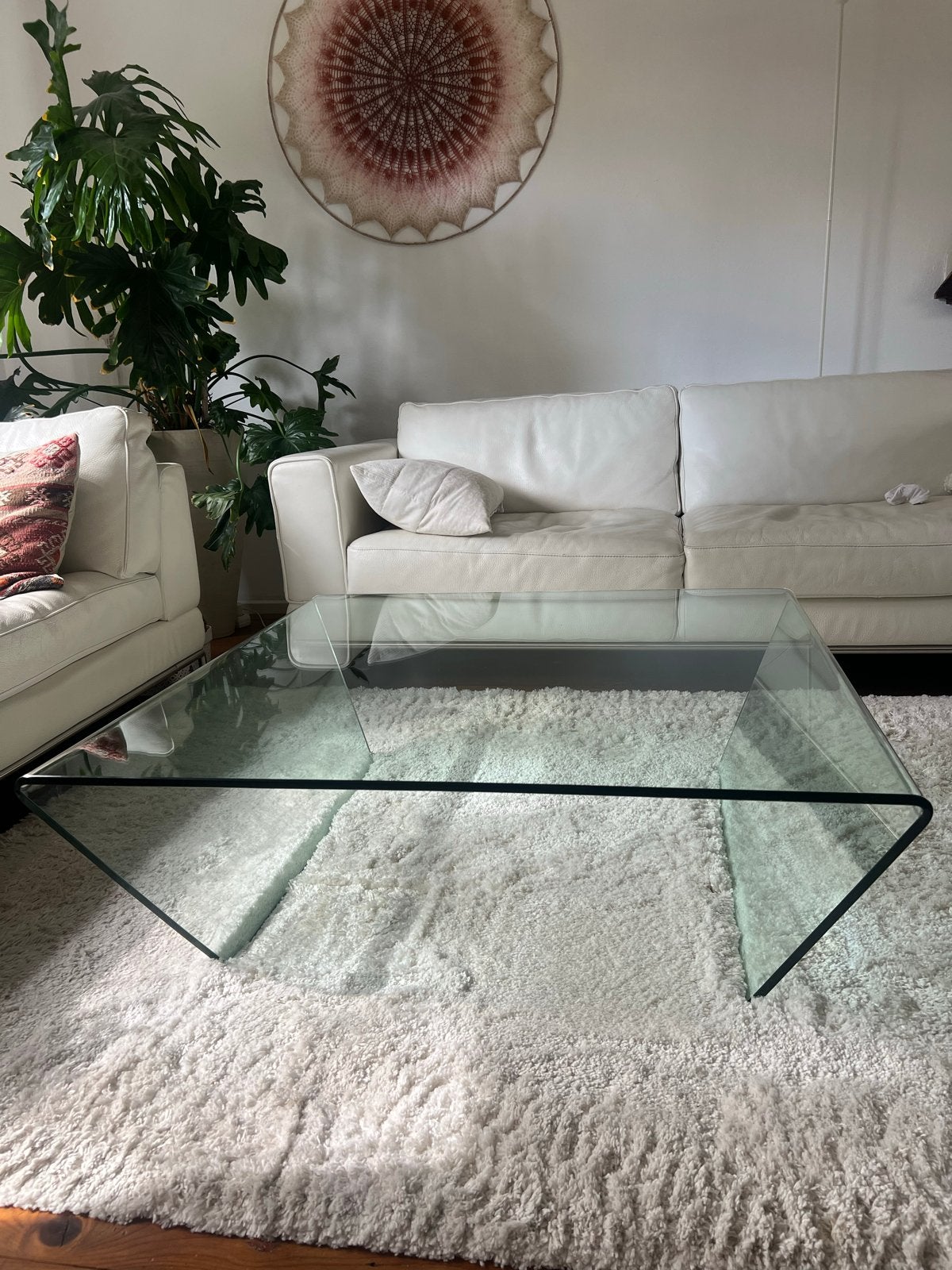 Glazen Montèl Salontafel - Modern Design, Huis en Inrichting, Tafels | Salontafels, Zo goed als nieuw, Minder dan 50 cm, 100 tot 150 cm