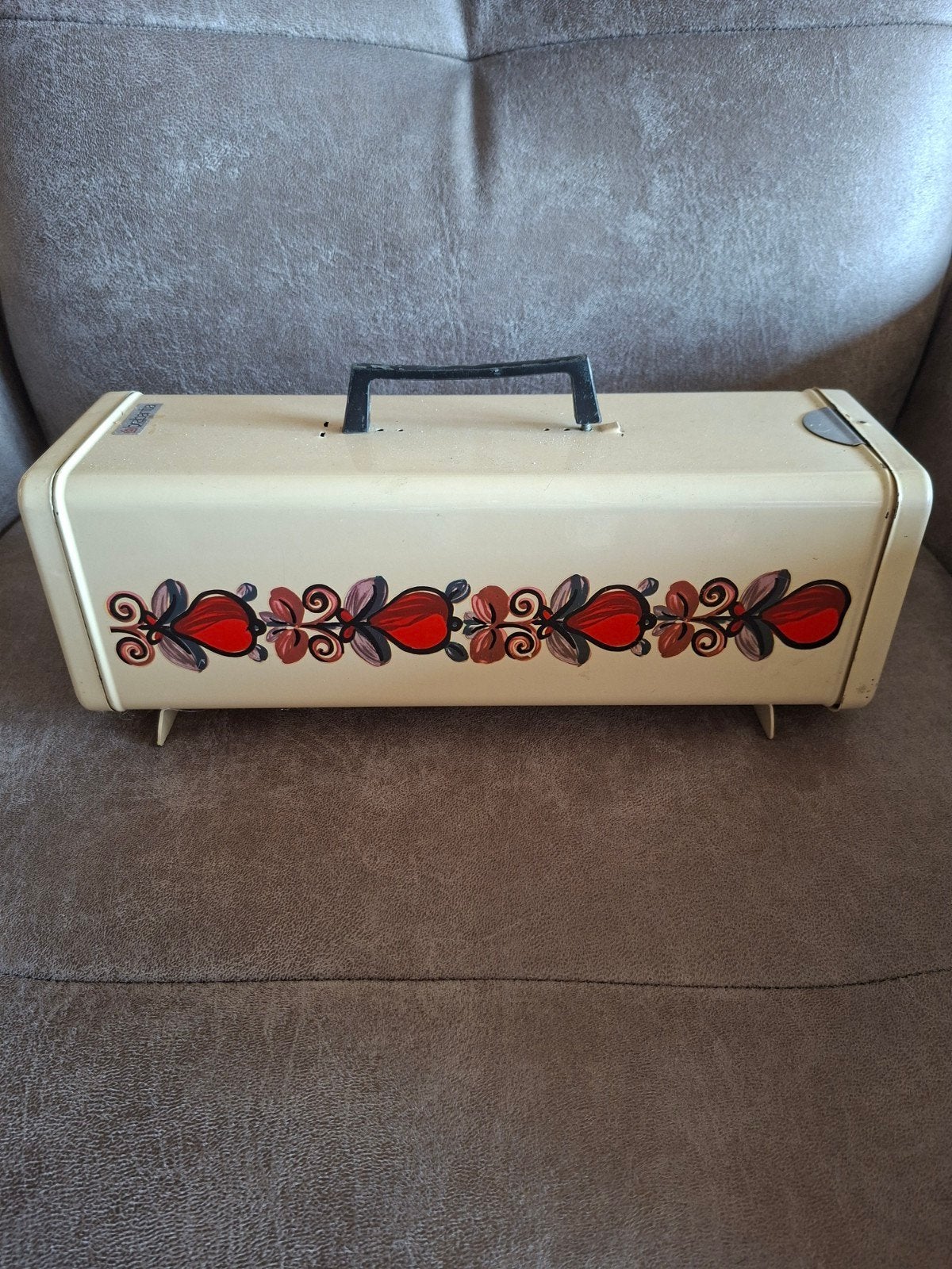 Vintage Brabantia trommel met bloemmotief, Ophalen