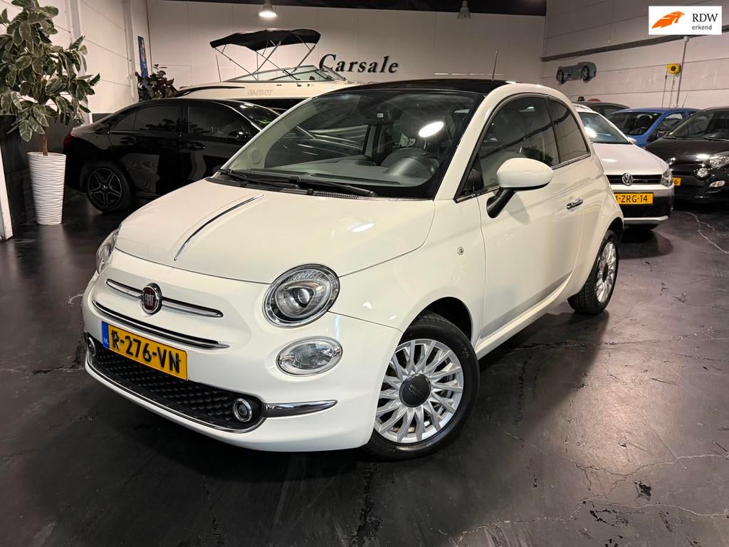 Fiat 500 1.2 4 cilinder Lounge panoramadak half leder, Auto's, Gebruikt, 4 cilinders, 840 kg, Bedrijf