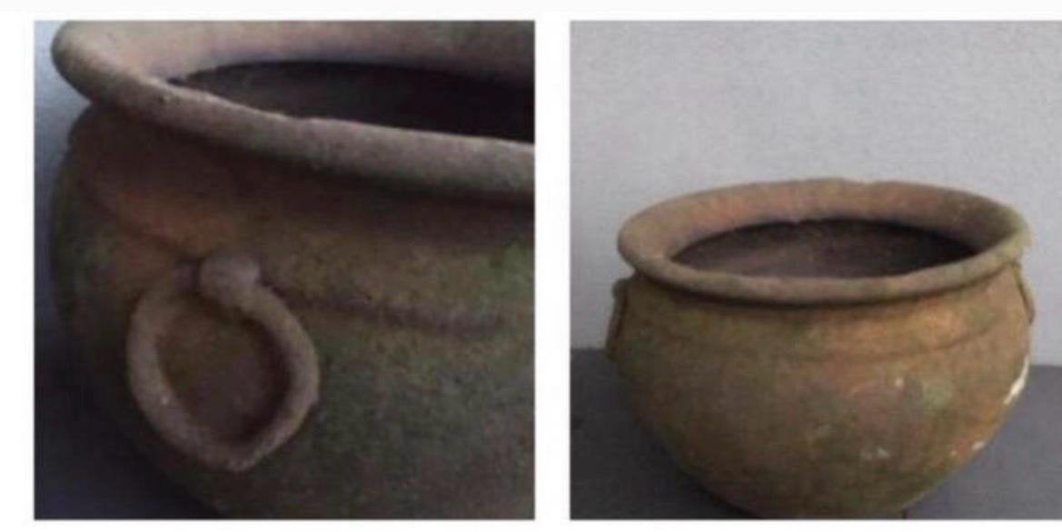 Antieke prachtige Oud Hollandse roze terracotta bloempot1678, Ophalen, Gebruikt, 40 cm of meer, Rond