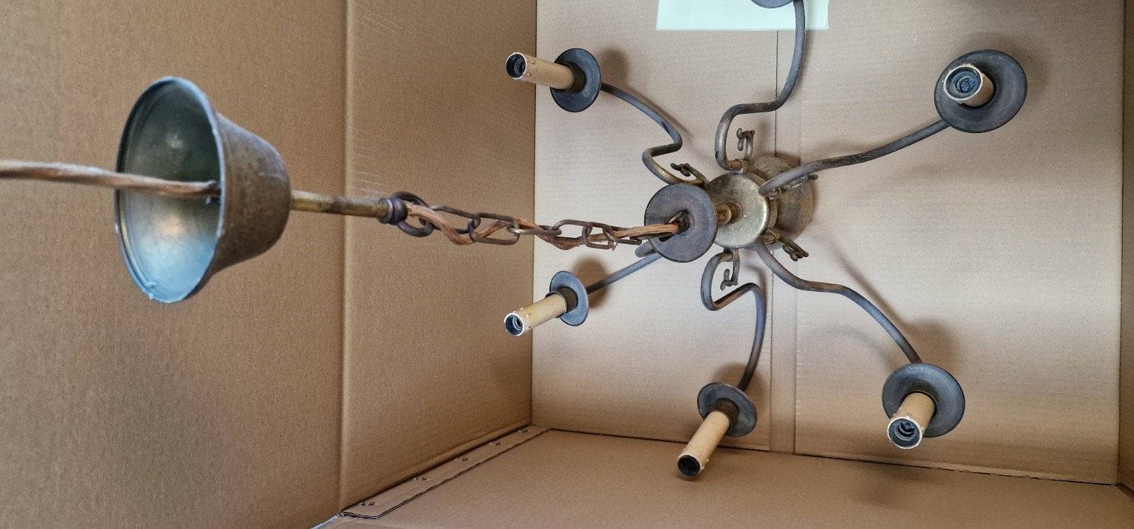 Hang antik lamp, Ophalen of Verzenden, Minder dan 50 cm