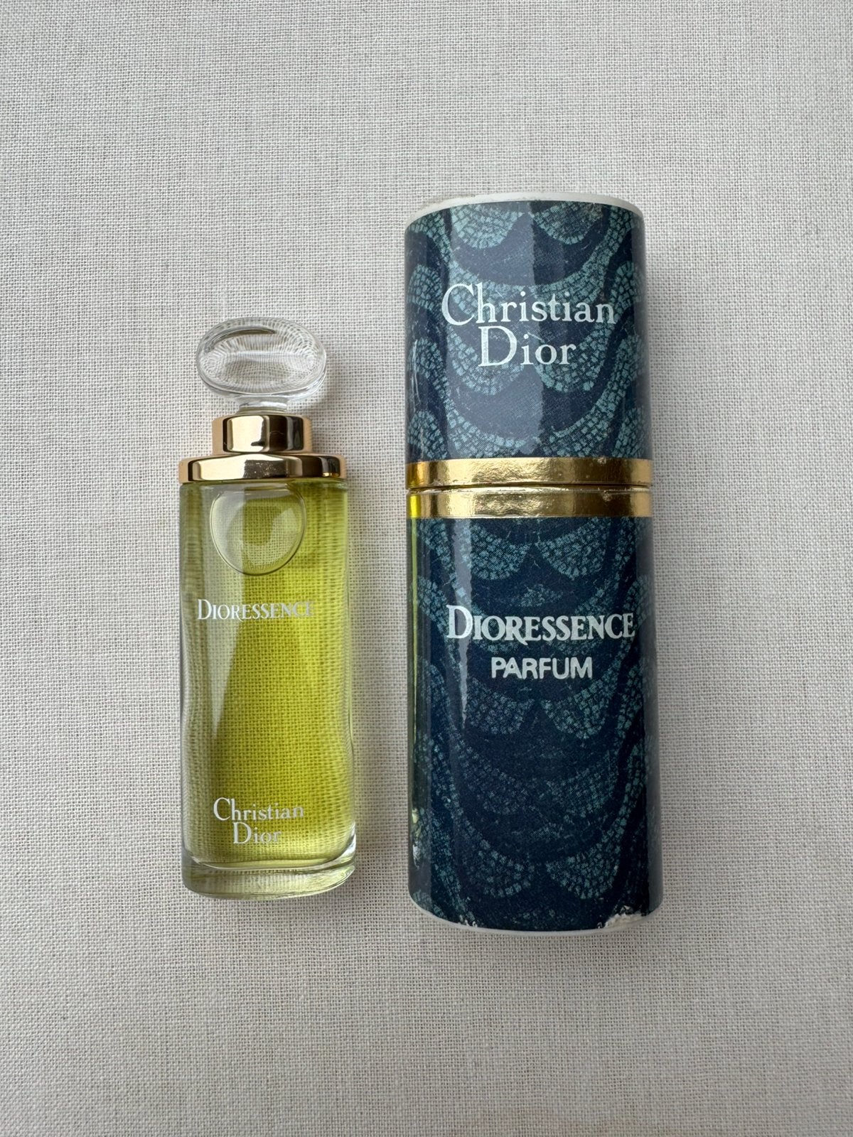 DIOR MINI DIORESSENCE PARFUM OUDJE IN MOOI KOKERTJE, Ophalen of Verzenden, Zo goed als nieuw, Miniatuur
