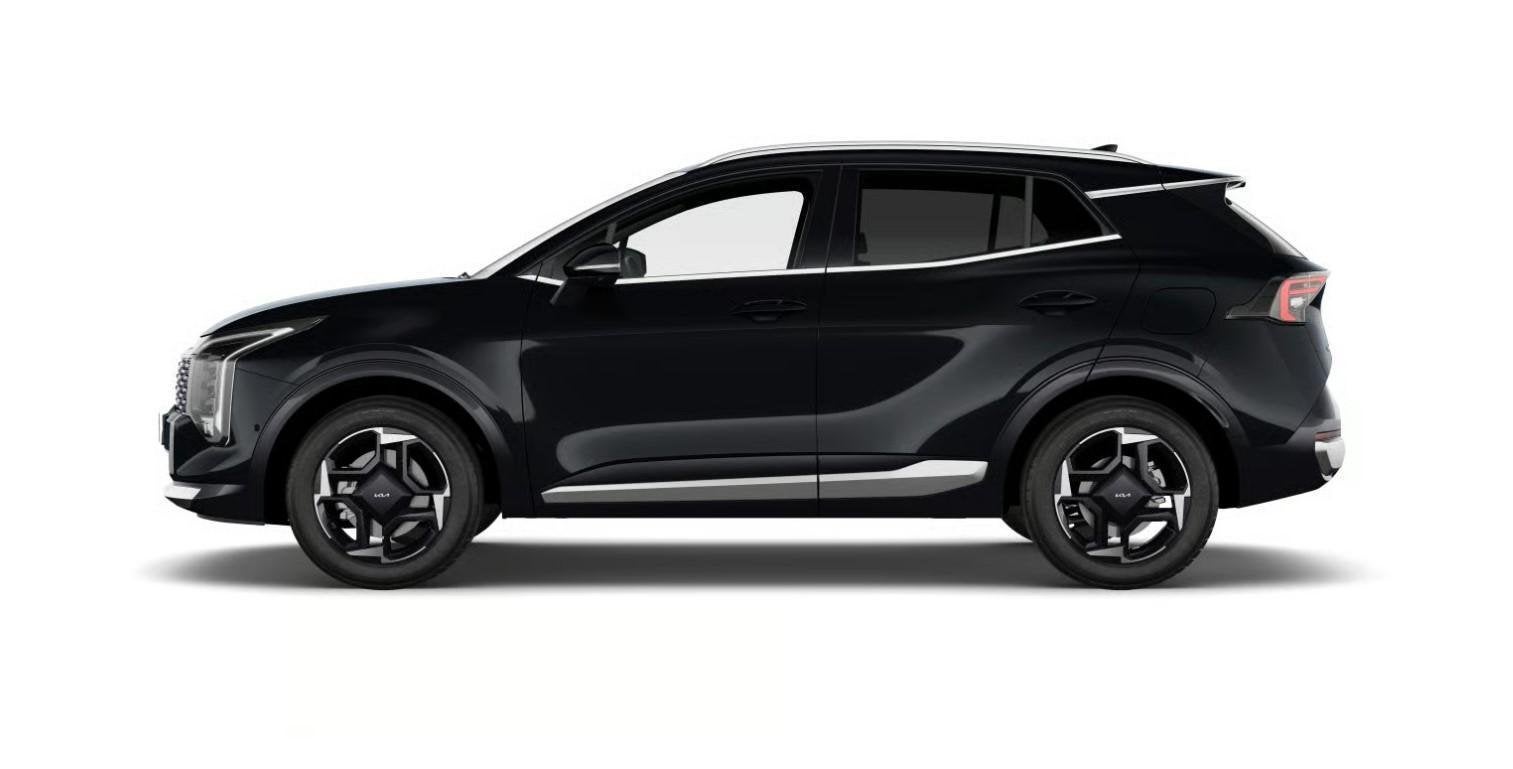 Kia Sportage 1.6 T-GDi Hybrid DynamicLine | Stuurwielverwarm, 4 cilinders, Leder en Stof, Zwart, SUV of Terreinwagen