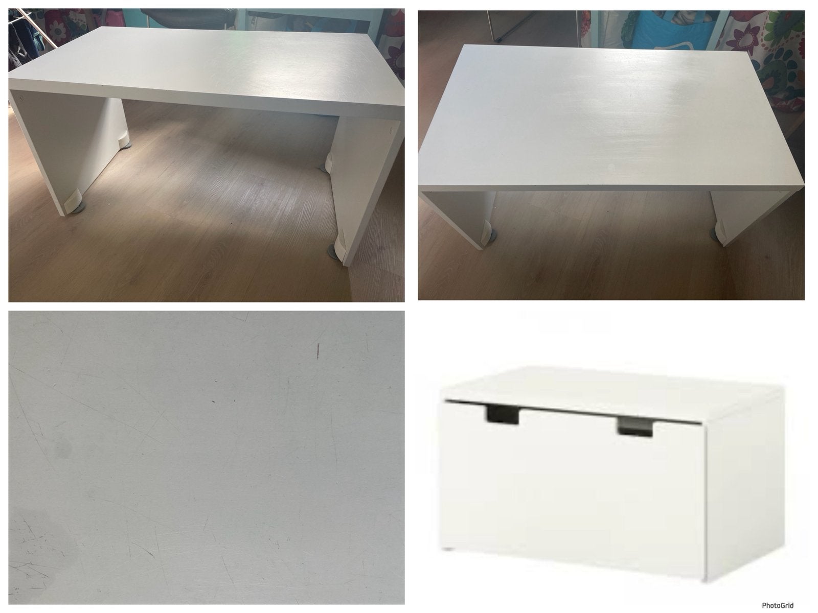 2 x IKEA stuva tafel bank, één met opberglade, Ophalen, Gebruikt
