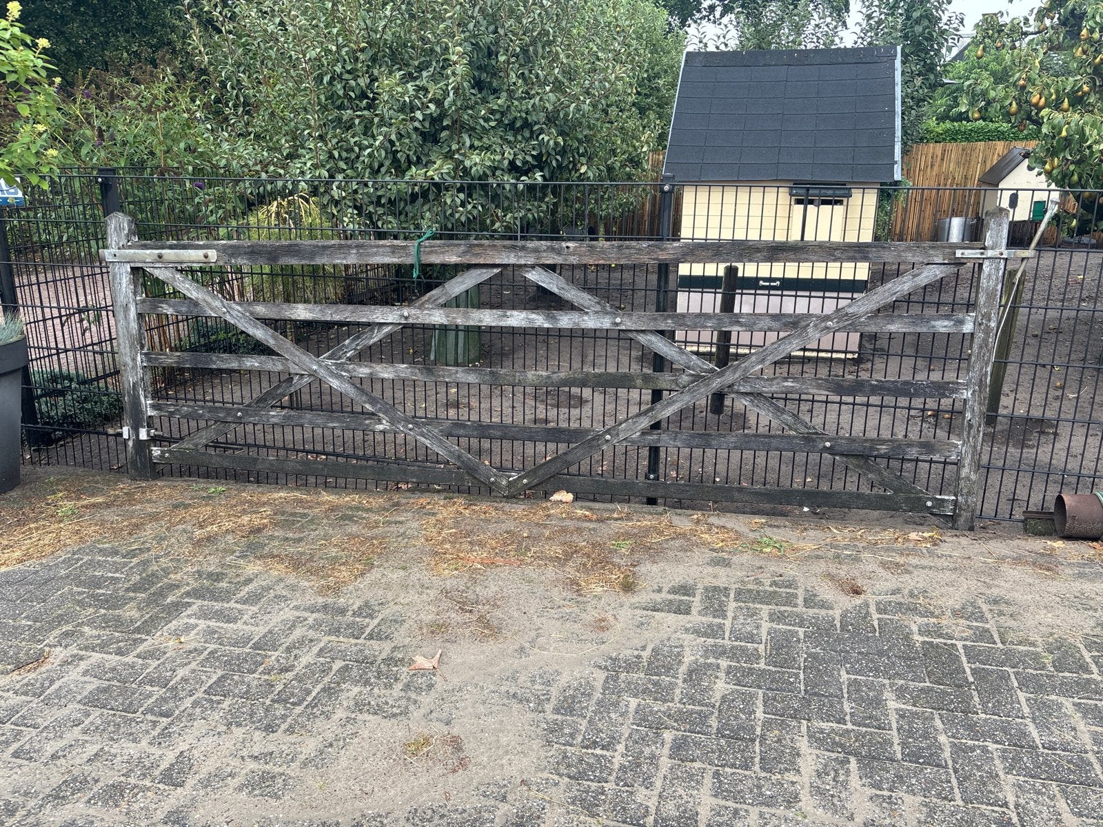 Houten landhek, Tuin en Terras, Tuinhekken en Hekwerk, Ophalen, Met poort, Gebruikt, Overige typen