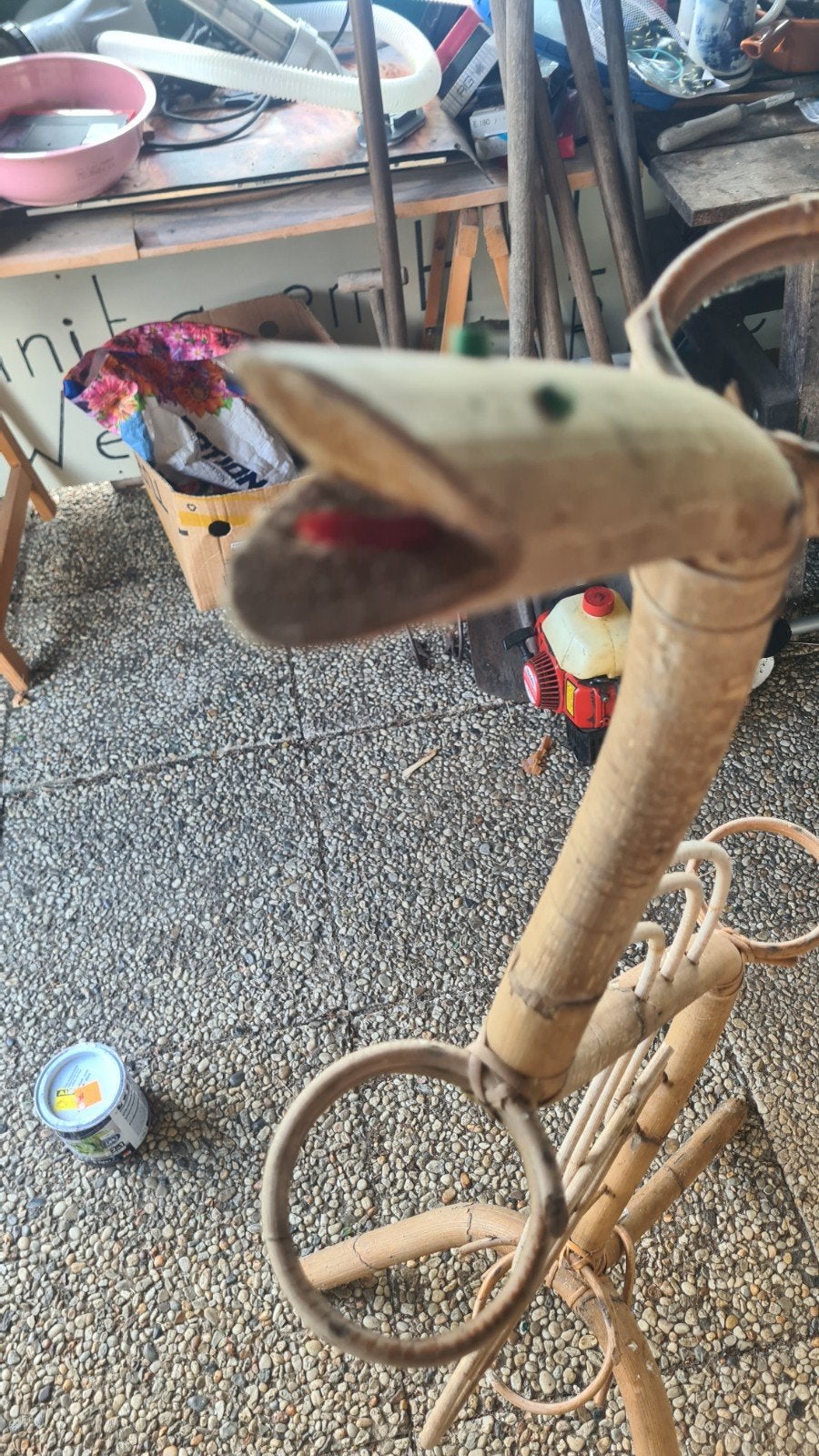 rotan planten standaard,vintage  jaren 50/60 jaar, Ophalen