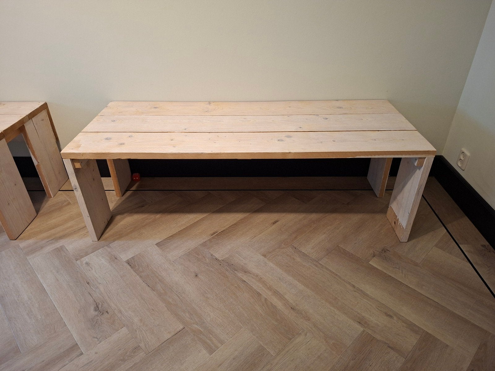 2x stevige speeltafel white wash steigerhout, Ophalen, 25 tot 50 cm, Rechthoekig