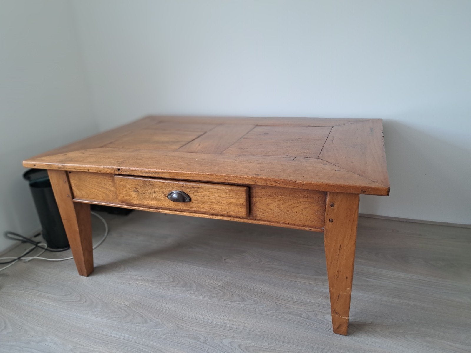 salontafel teak met lade, Huis en Inrichting, Tafels | Salontafels, Ophalen, Rechthoekig, 100 tot 150 cm, 50 tot 100 cm