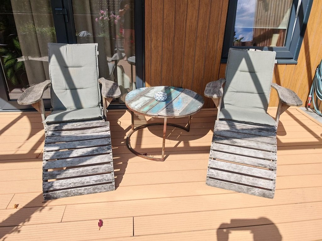 tuin dekchair, Tuin en Terras, Ophalen, Gebruikt, Hout, Stapelbaar
