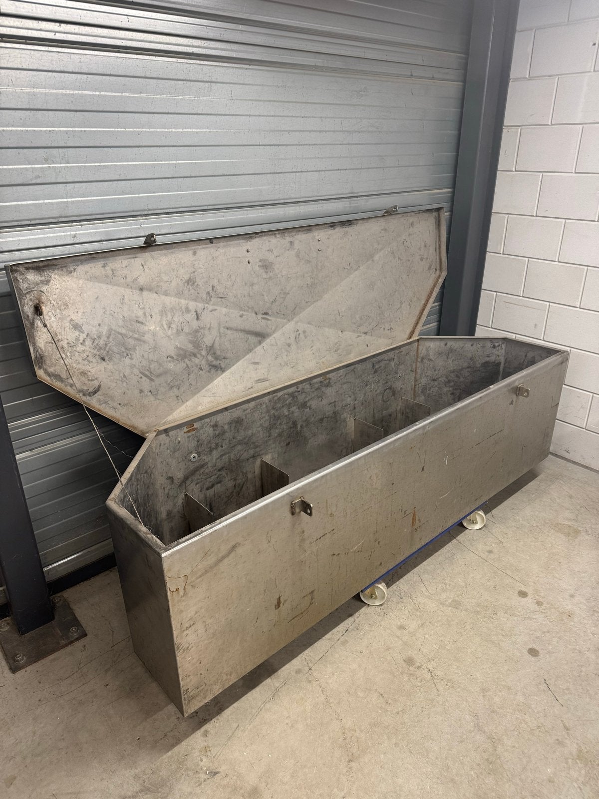 Grote sleurbak RVS opbergbak kist voor Veldhuizen trailer, Ophalen, RVS, Gebruikt, RVS