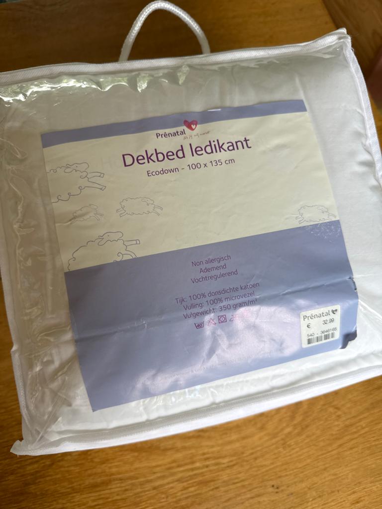 Nieuw Prénatal Ecodown ledikant dekbed 100x135 cm, Ophalen of Verzenden, Nieuw, Overige typen