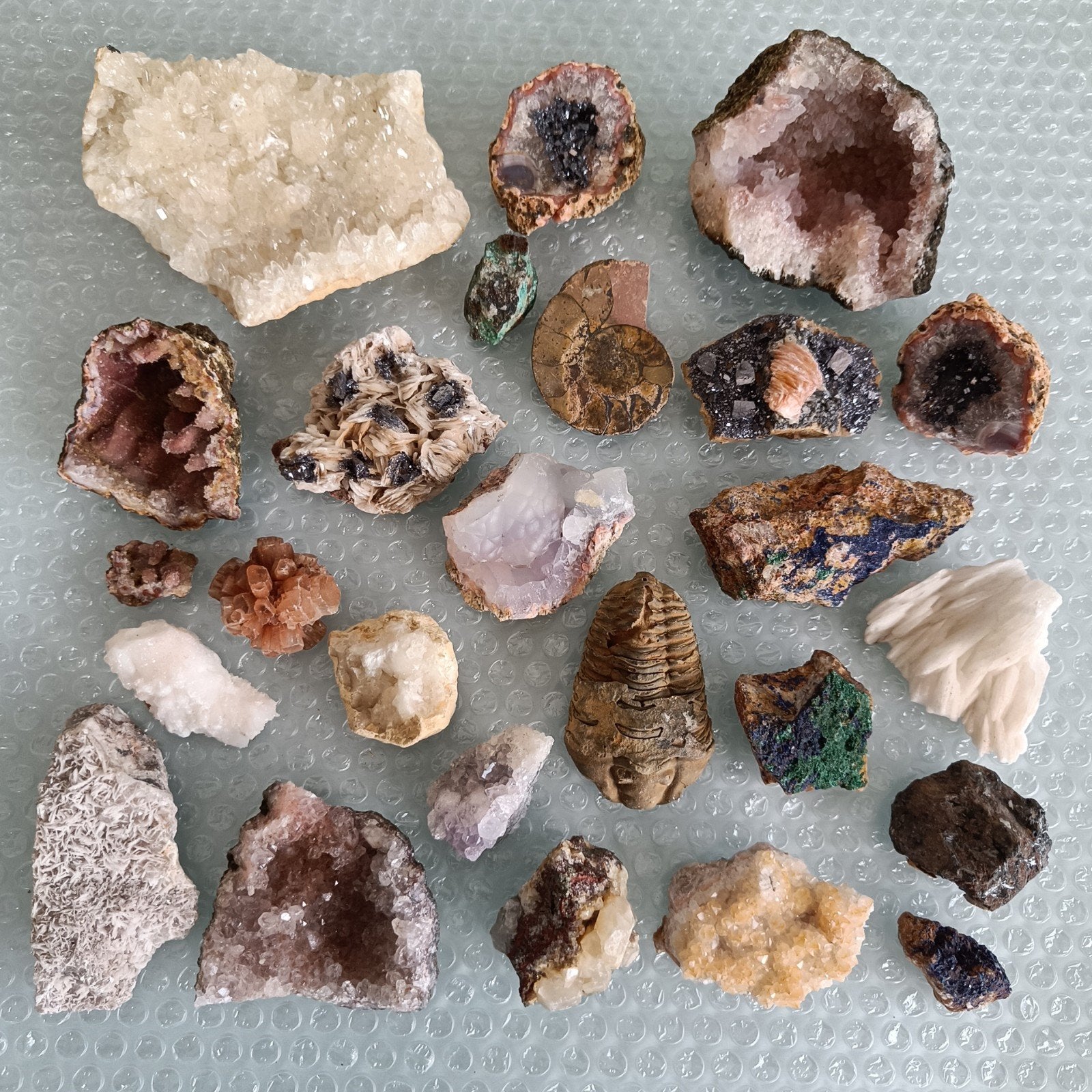 Diverse collectie mineralen en fossielen., Verzamelen, Mineralen en Fossielen, Ophalen of Verzenden