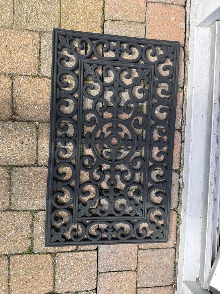 Decoratieve rubberen deurmat voor buiten, Gebruikt, Rubber, Schoonloopmat, Ophalen of Verzenden