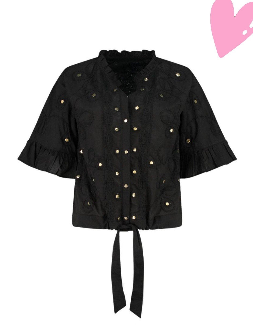 Nikkie blouse met gouden lovertjes s, Verzenden, Zwart, Nieuw, Nikkie