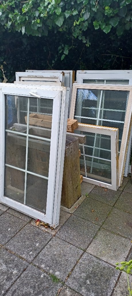 Alluminium ramen met roedeverdeling, Doe-het-zelf en Verbouw, Glas en Ramen, Ophalen, Gevelraam of Ruit, Gebruikt, Minder dan 80 cm