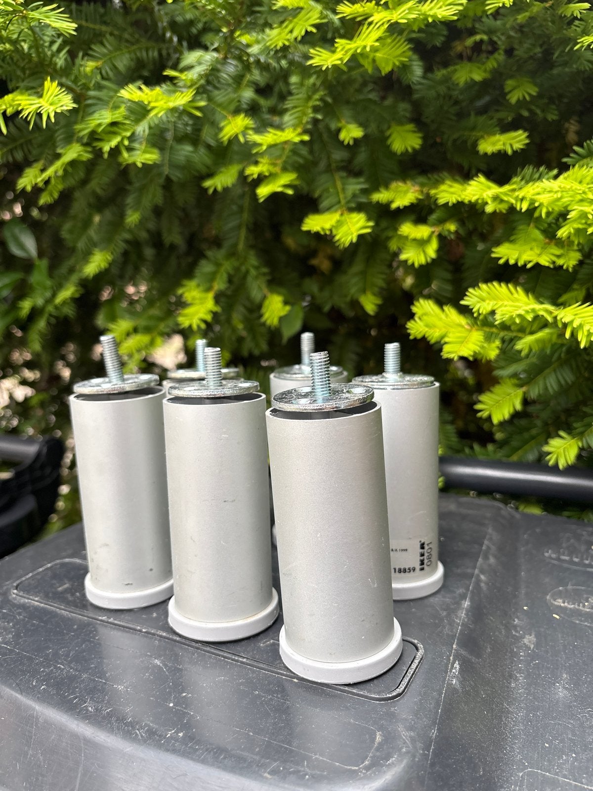 6 IKEA Besta bedpootjes, Ophalen, Gebruikt, Eenpersoons, Metaal