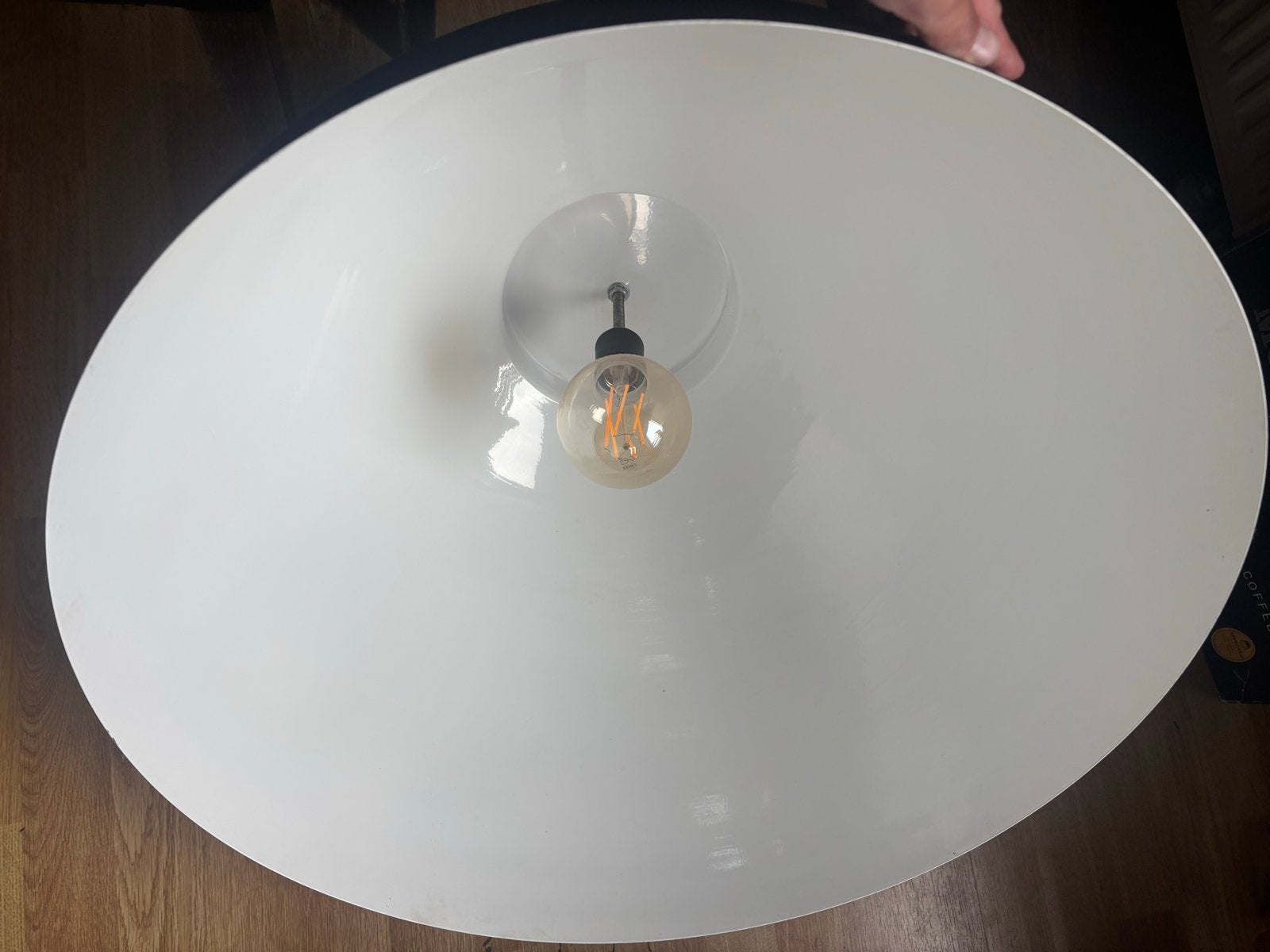 Grote zwarte hanglampen, set van 2 betonlook, Huis en Inrichting, Lampen | Hanglampen, Ophalen of Verzenden, Gebruikt, Metaal