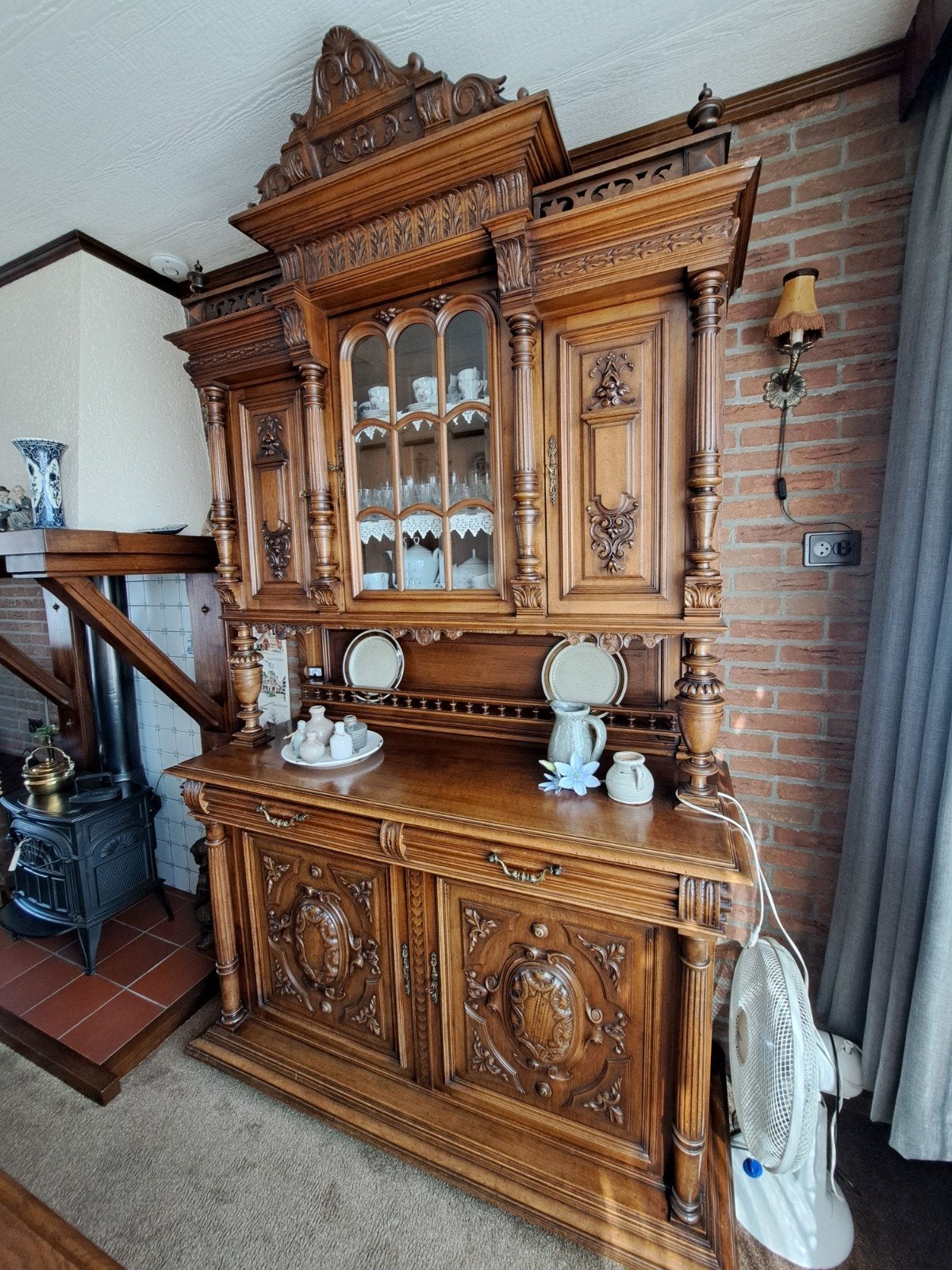 antieke buffet-/jachtkast in Henri II stijl, Antiek en Kunst, Ophalen