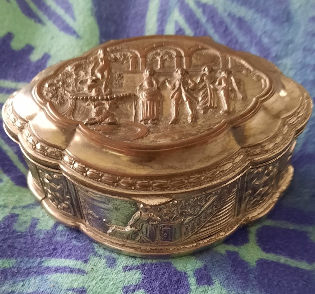 vintage sieraden doosje met rode binnenkant, Ophalen of Verzenden, Huis en Inrichting
