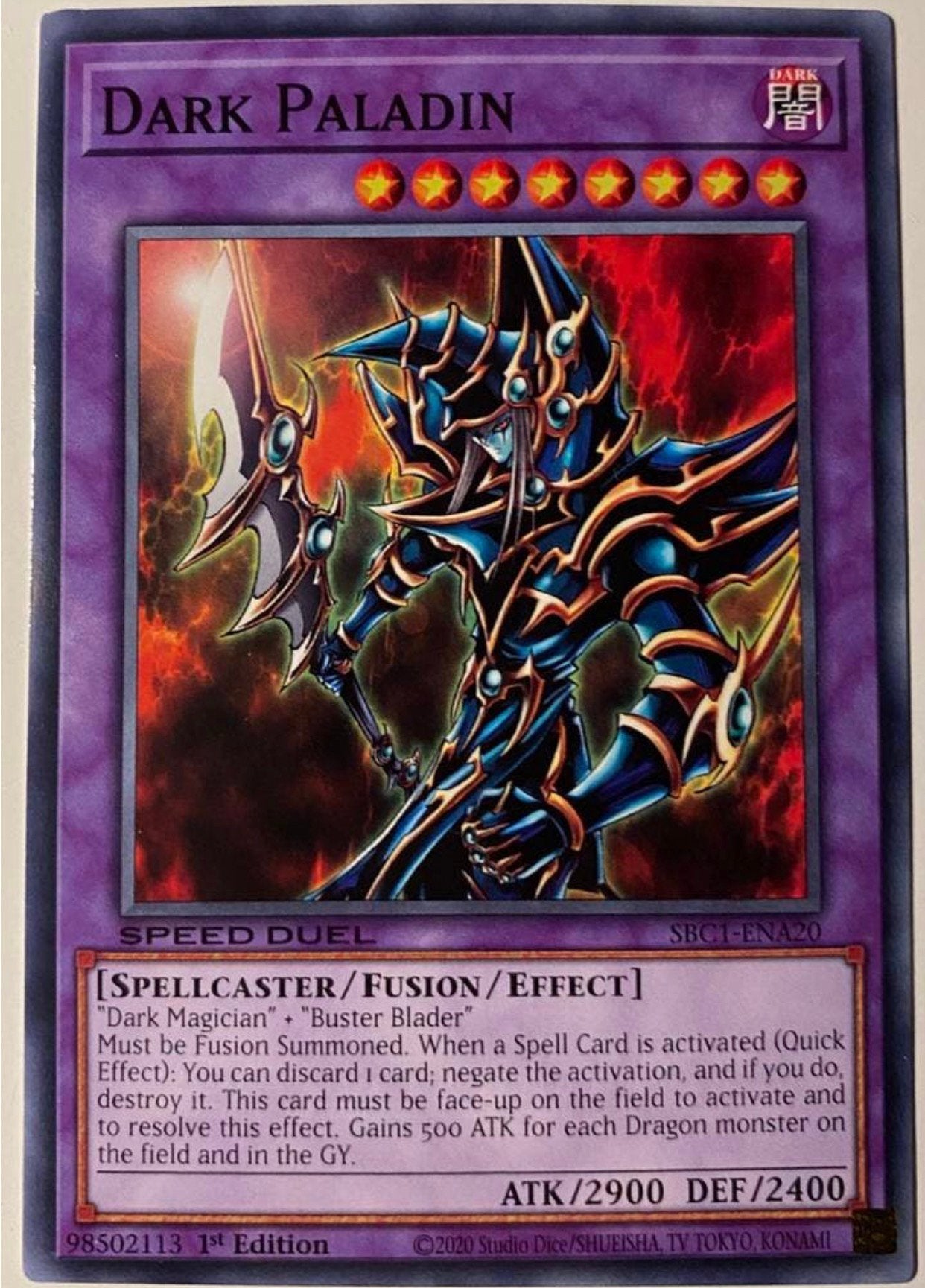Yu-Gi-Oh! Dark Paladin SBC1 1st Edition !, Hobby en Vrije tijd, Verzamelkaartspellen | Yu-gi-Oh!, Ophalen of Verzenden, Zo goed als nieuw