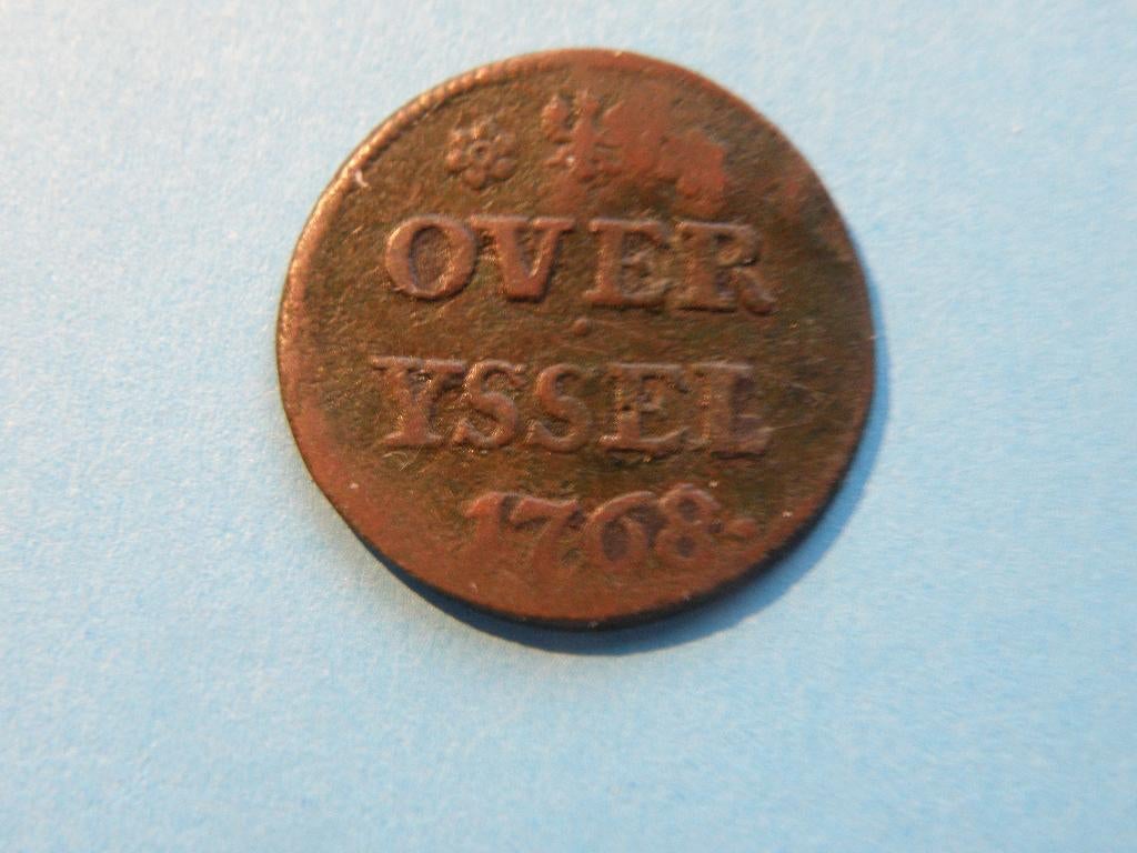 Duit Overijssel 1768, Postzegels en Munten, Munten | Nederland, Verzenden, Vóór koninkrijk, Overige waardes, Losse munt