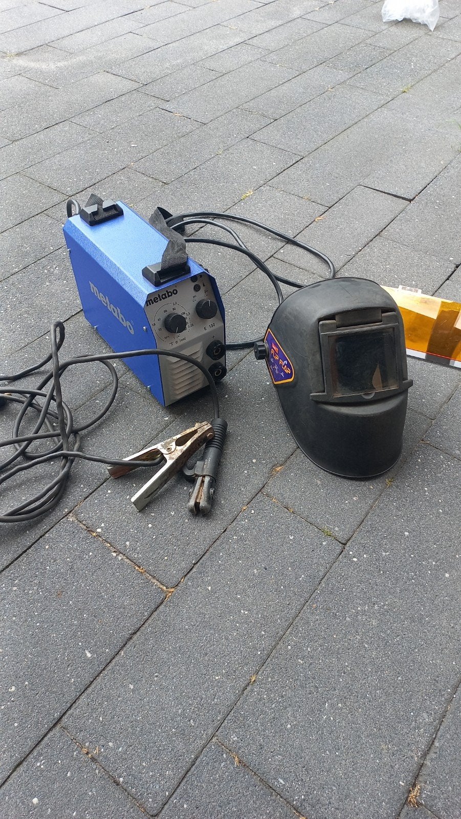 Metabo E 130 Elektrode Lasapparaat met Lasmasker, Ophalen of Verzenden, Gebruikt, Minder dan 150 ampère, Elektroden