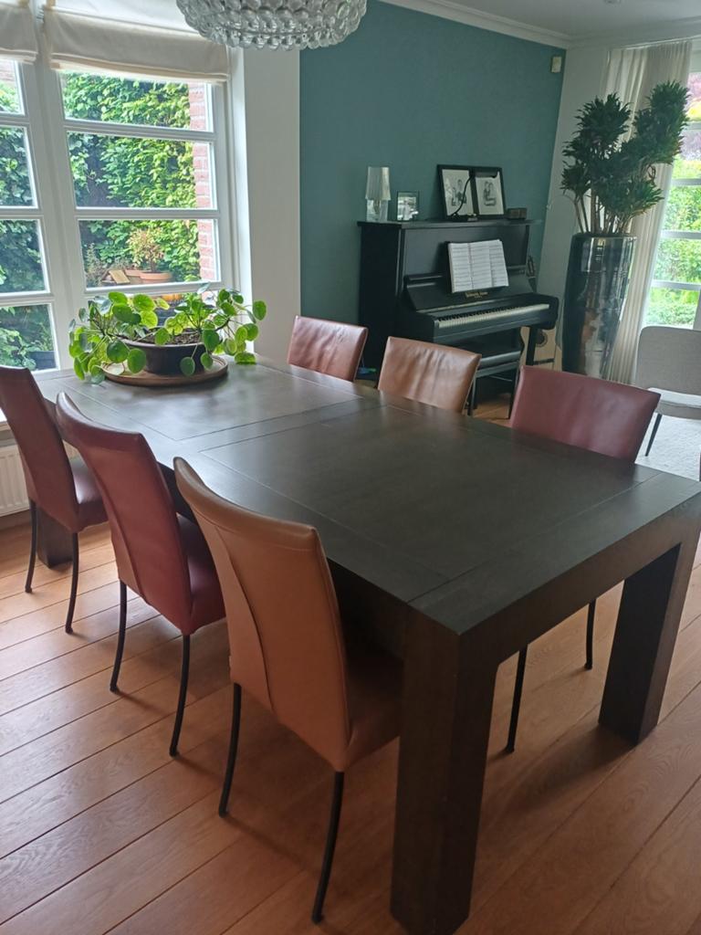 6 luxe design eetkamerstoelen van Bert Plantagie, Huis en Inrichting, Tafels | Eettafels, Ophalen, Zo goed als nieuw, Rechthoekig