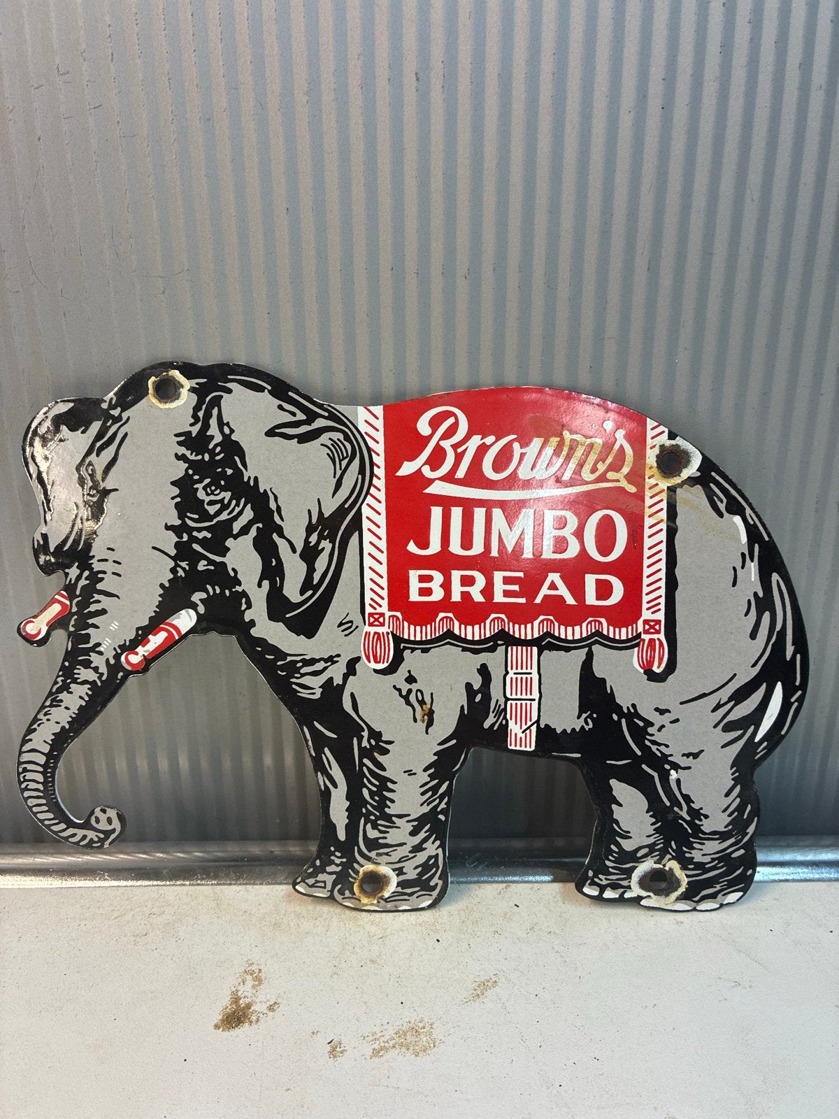 Prachtig emaille bordje Jumbo Bread olifant 25x18 cm, Ophalen of Verzenden