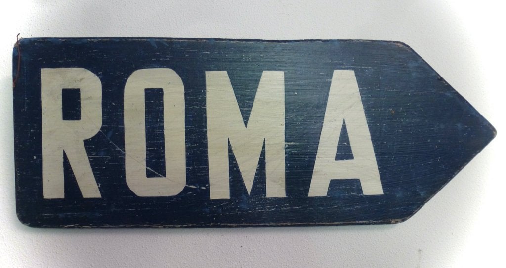 Italiaans verkeersbord / hout / route bord / Senso Unico, Huis en Inrichting, 24 cm, Vintage, Decoratieobject, Ophalen of Verzenden