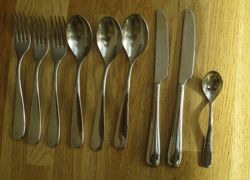 ALESSI inox 18/10 lepels vorken en messen koffielepel, Huis en Inrichting, Ophalen of Verzenden, Zo goed als nieuw, Alessi, Rvs of Chroom