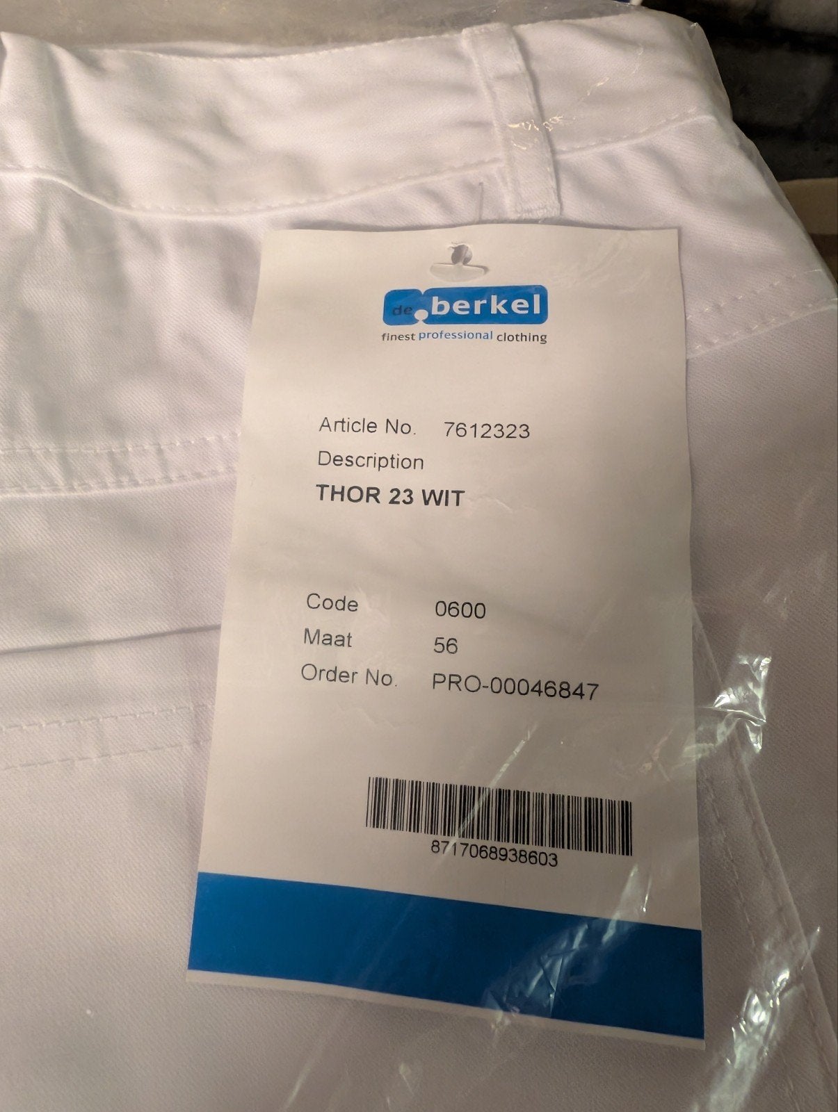Berkel Witte Herenbroek - Verpleging, Tandarts, Zorg, Kleding | Heren, Broeken en Pantalons, Nieuw, Maat 48/50 (M), Wit, Ophalen of Verzenden