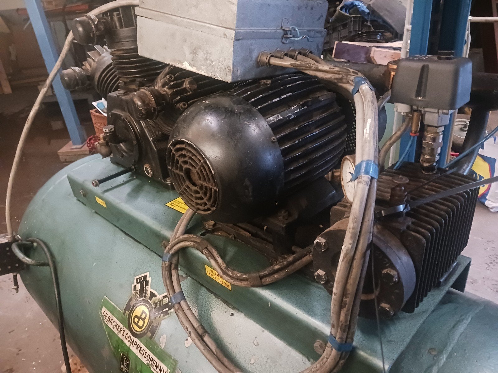 3 cil lucht compressor, Ophalen, Gebruikt, Elektromotor